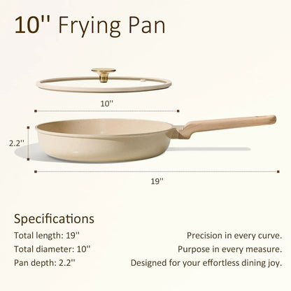 10" Frying Pan Set, Non-Toxic PTFE & PFOA Free Fry Pan & Omelet Pan, Compatible with Induction, Ceramic, Gas Cooktops