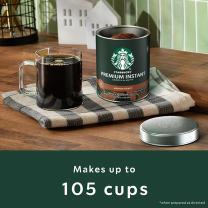 Premium Instant Coffee, Medium Roast Coffee, Arabica Beans, Three 3.17 Oz Tins