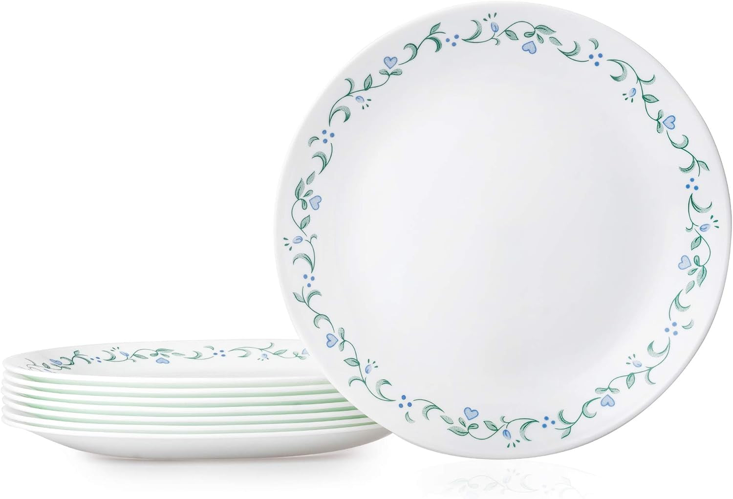 Vitrelle 10.25" Dinner Plates Set, Triple Layer Glass and Chip Resistant, Lightweight round Plates, 8-Piece Country Cottage