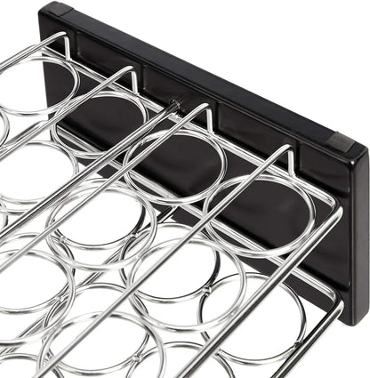 20 Jars Spice Rack Organizer, Space-Saving Kitchen Organizer with Glass Spice Jars, Sturdy, Silver