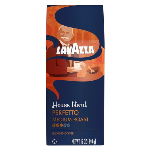 House Blend Perfetto Ground Coffee 12Oz Bag, Medium Roast, Full-Bodied, Intensity 3/5, 100% Arabica, Ideal for Drip Brewers, (Pack of 1) - Package May Vary