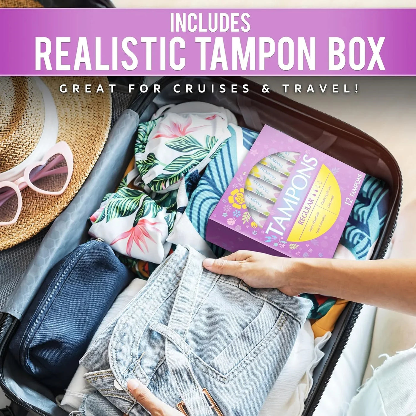 Tampon Flasks 12 Pack (18 Oz Total) - Hidden Alcohol Travel Flasks for Women - Secret Liquor Containers for Nightclubs, Festivals, Cruises, and Sports Events – Includes Funnel & Spout
