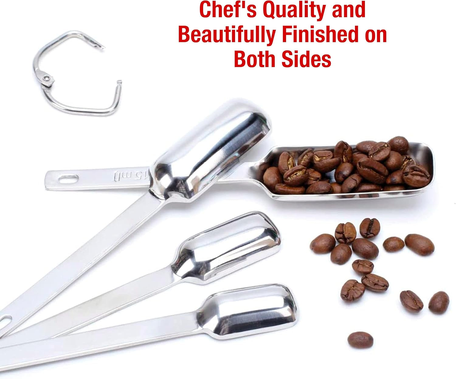 9Pc Stainless Steel Measuring Spoon Set with Leveler - Durable and Rust-Proof - Chrome-Plated, Narrow Rectangular Spoons with Long Handles - Accurate Measurements