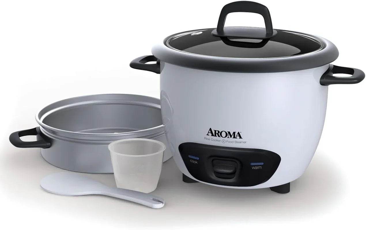 Housewares 14-Cup (Cooked) (7-Cup UNCOOKED) Pot Style Rice Cooker and Food Steamer (Arc-747-1Ng),White