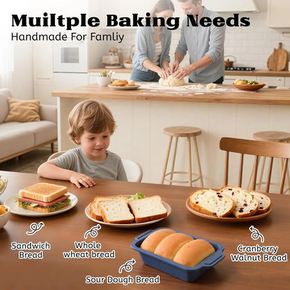 Bread Pan for Homemade Bread：9.5 X 5 Inch Silicone Loaf Pan for Baking with Metal Frame - Nonstick Banana Loaf Tin Tray for Sandwich Sourdough Pumpkin Sour Dough - for Oven Kitchen Home Bakers