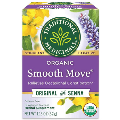 Organic Smooth Move Laxative Tea, 16 Tea Bags (Pack of 1)