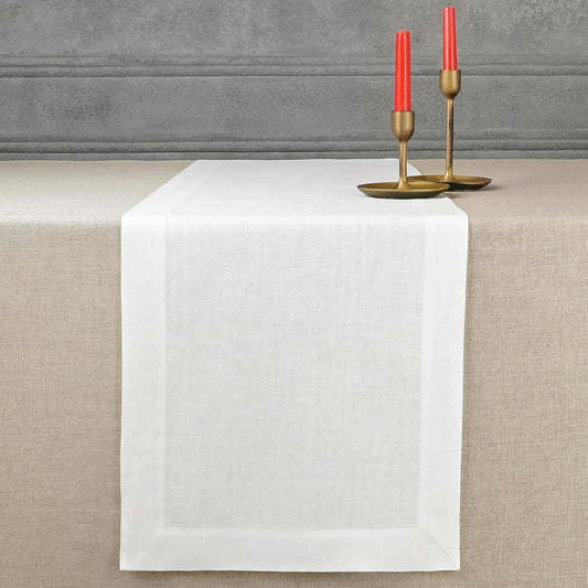 Linen White Table Runner 108 Inches Long - 100% Pure Linen Dining Table Runner 14 X 108 Inch for Mothers Day, Spring - Machine Washable