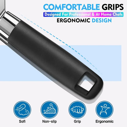 Ergonomic kitchen tool with comfortable, non-slip grip designed for chefs and home cooks