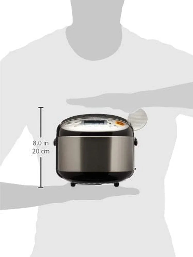Micom 3-Cup Compact Size, Multiple Settings, Stainless Steel Made, Built-In Retractable Power Cord and Easy to Transport Rice Cooker and Warmer