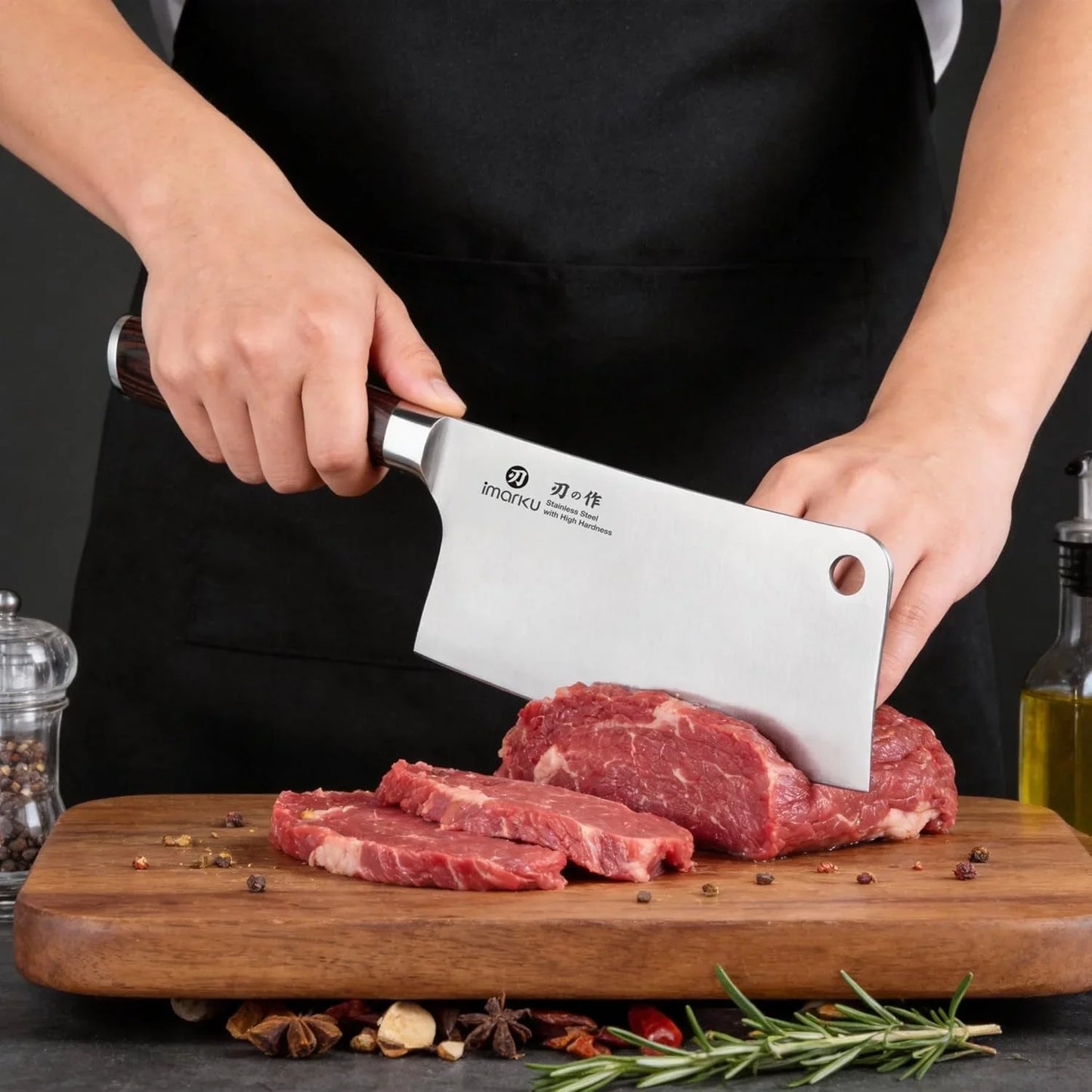 Cleaver Knife 7 Inch Meat Cleaver, Japanese High Carbon Stainless Steel Butcher Knife with Ergonomic Handle, Ultra Sharp Chopping Knife, Kitchen Gadgets for Home/Restaurant, Gifts for Men Women