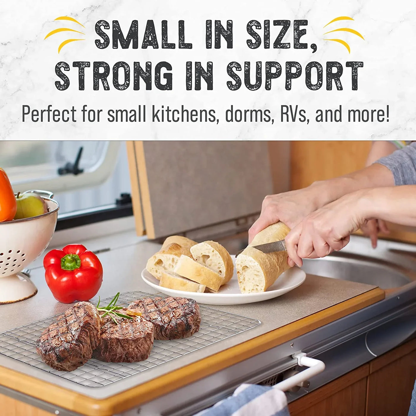 Cooling Rack for Cooking and Baking - 8” X 11 ¾" Set of 2 Stainless Steel, Oven Safe Grid Wire Cookie Cooling Racks