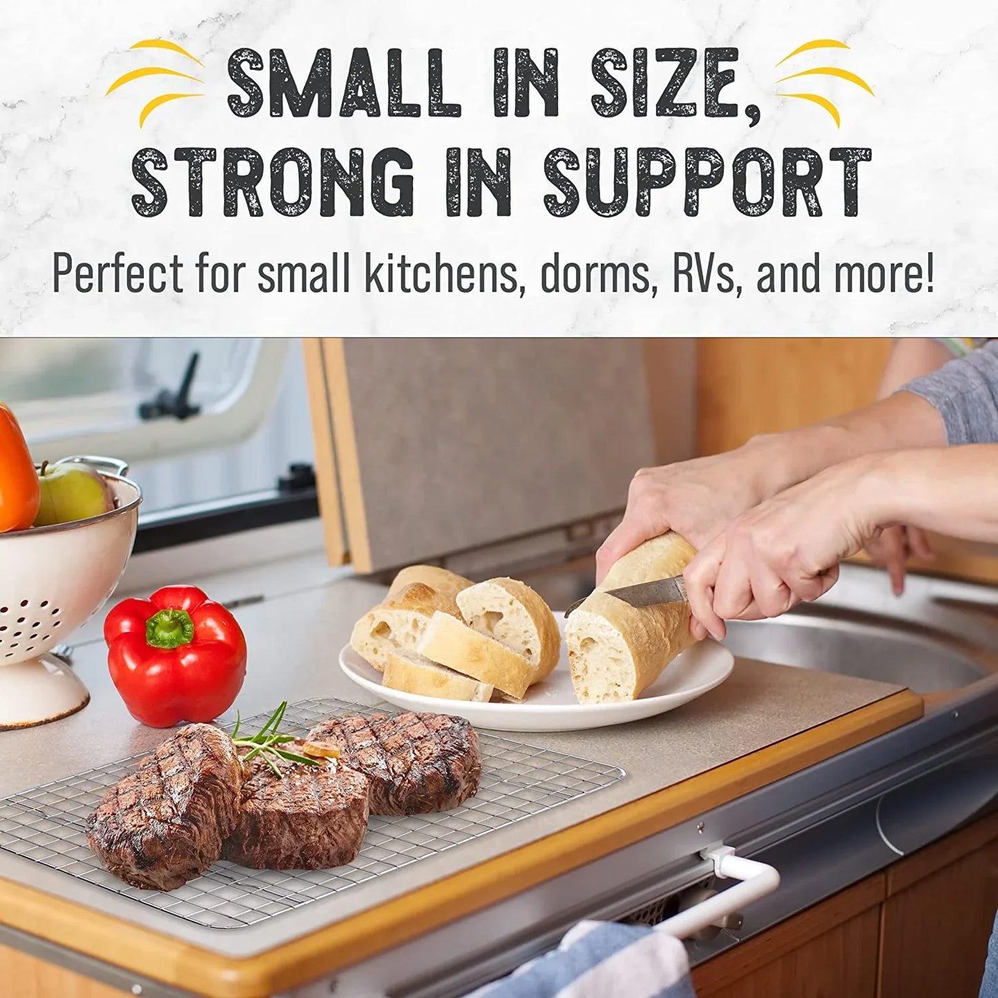 Cooling Rack for Cooking and Baking - 8” X 11 ¾" Set of 2 Stainless Steel, Oven Safe Grid Wire Cookie Cooling Racks