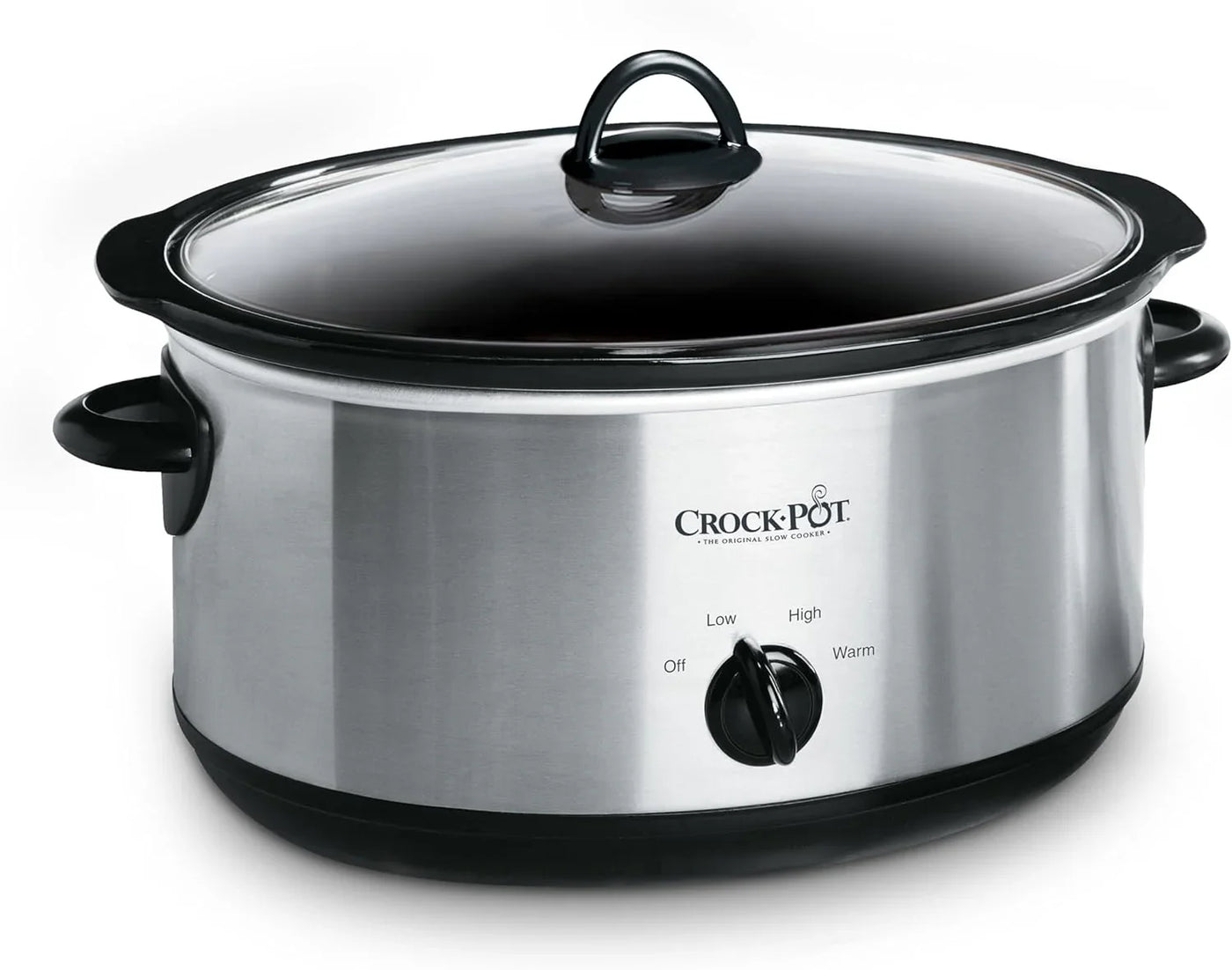7 Quart Oval Manual Slow Cooker, Stainless Steel (SCV700-S-BR), Versatile Cookware for Large Families or Entertaining