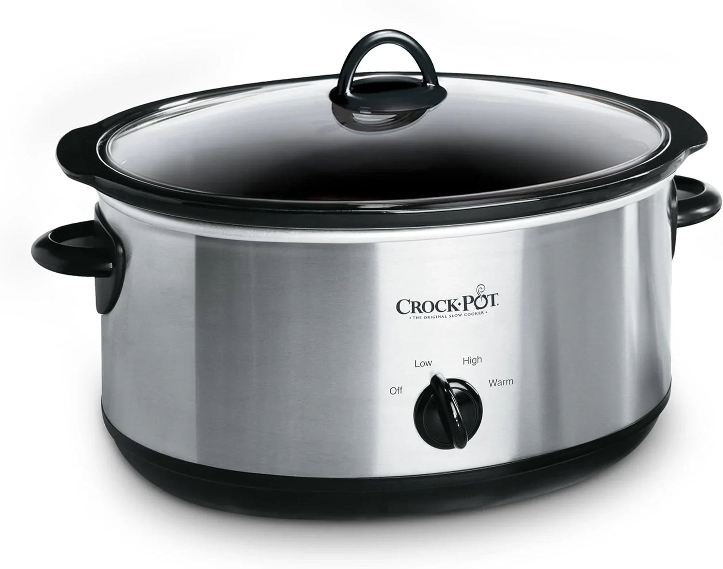 7 Quart Oval Manual Slow Cooker, Stainless Steel (SCV700-S-BR), Versatile Cookware for Large Families or Entertaining