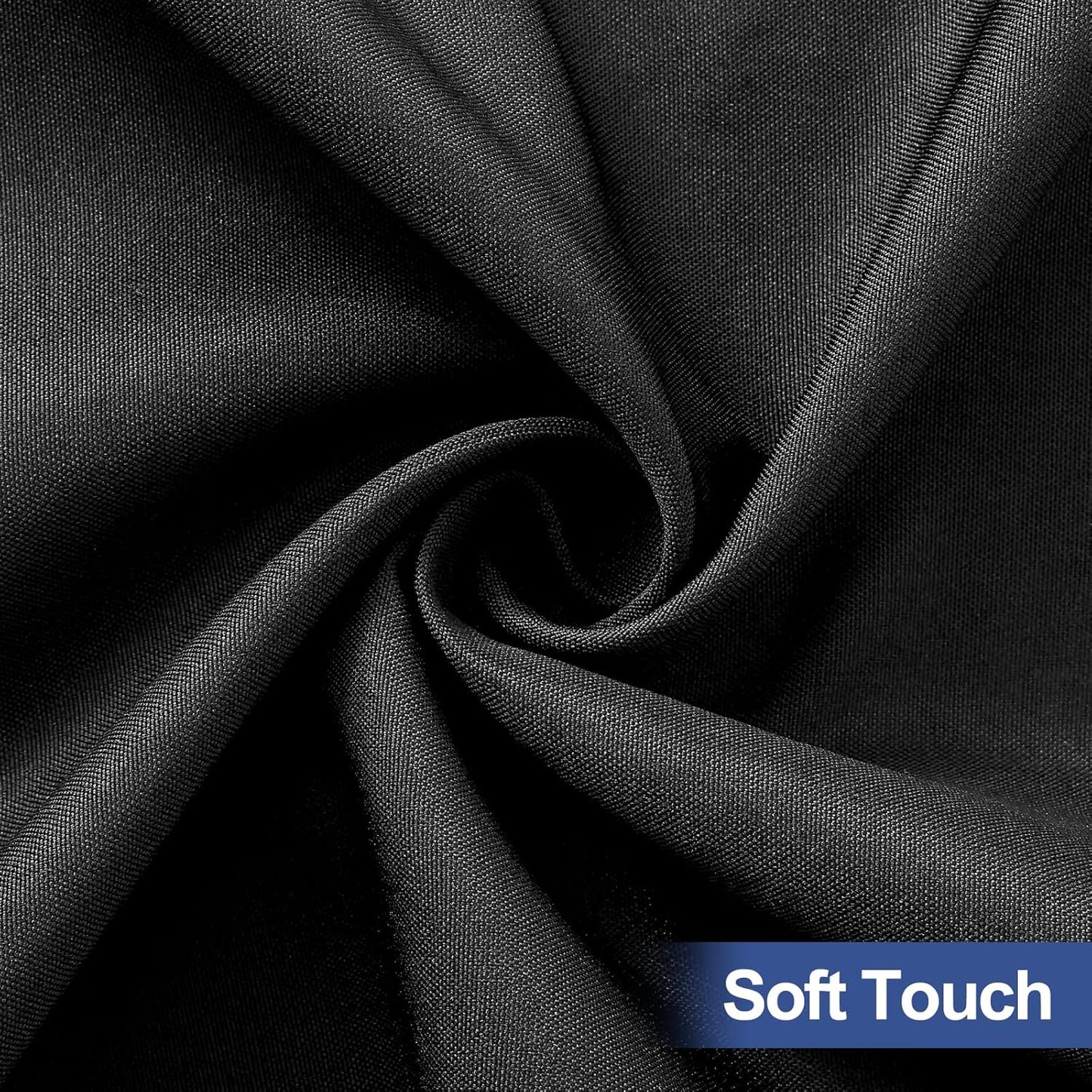 Rectangle Table Cloth Cover, Waterproof Polyester Elastic Fitted Tablecloth, Fits for 6 Foot Folding Tables, Washable Table Protector for Picnic, Camping, Outdoor (Black, 30" X 72")