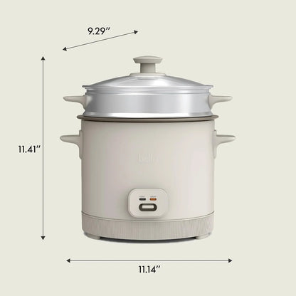 16 Cup Rice Cooker with Steamer, Dishwasher Safe Steaming Basket, Rice Paddle and Measuring Cup, Removable Nonstick Cooking Bowl, Automatic Keep Warm Function​, 400 Watt, Oatmilk