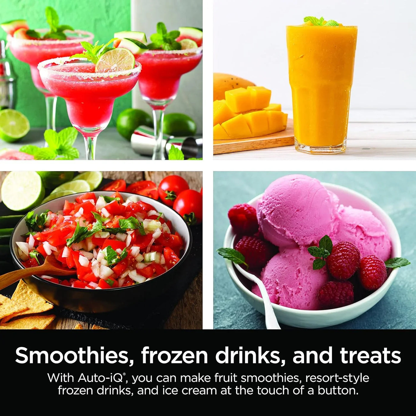 Professional plus Blender | Max Power Smoothie Blender, Ice Cream Maker, Frozen Drink Mixer & Margarita Machine | 3 Auto IQ™ Presets, 1400 W, 72Oz Total Crushing Pitcher | Dark Grey, BN701