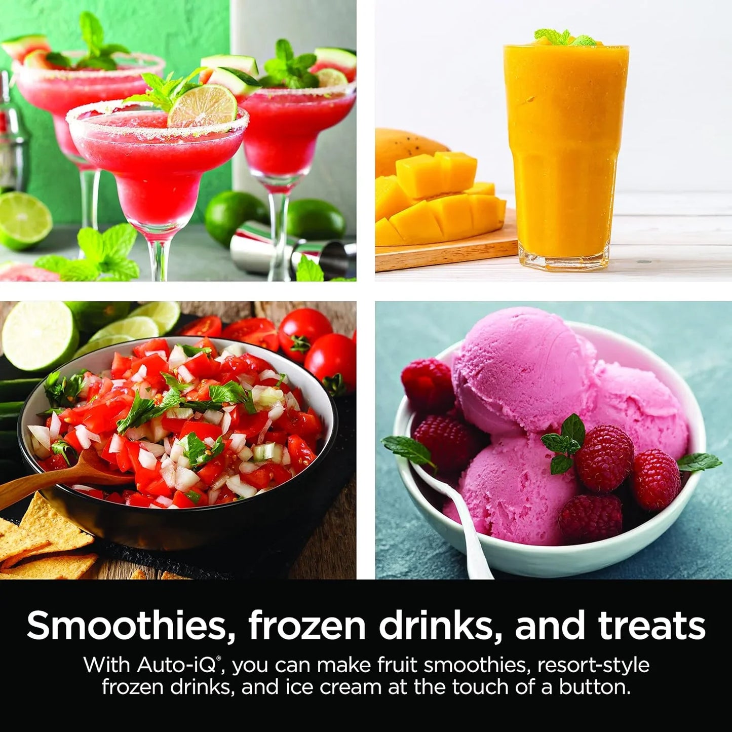 Professional plus Blender | Max Power Smoothie Blender, Ice Cream Maker, Frozen Drink Mixer & Margarita Machine | 3 Auto IQ™ Presets, 1400 W, 72Oz Total Crushing Pitcher | Dark Grey, BN701