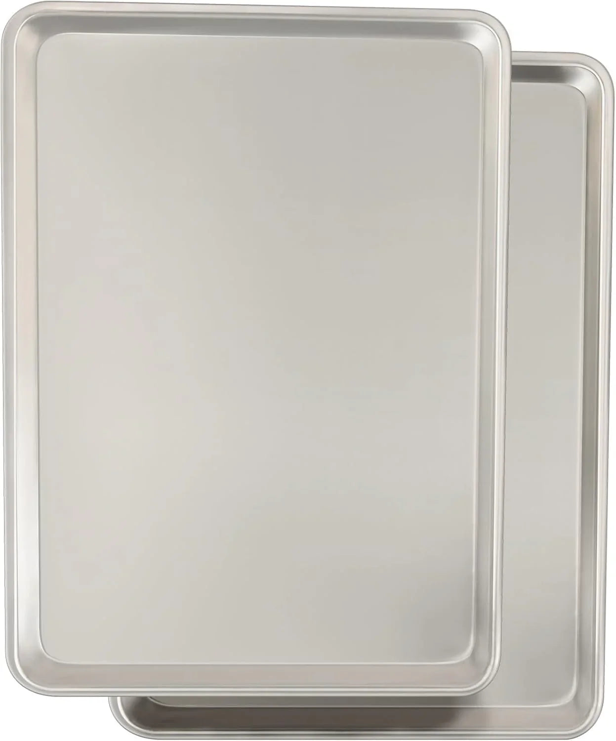 Commercial Quality Baking Sheet Pan Set, Natural Aluminum Cookie Sheet,  Warp Resistant Baker'S Half Sheet Pan, Large Thick Cookie Tray Pans for Baking, Roasting(2 Pack, 18X13In)