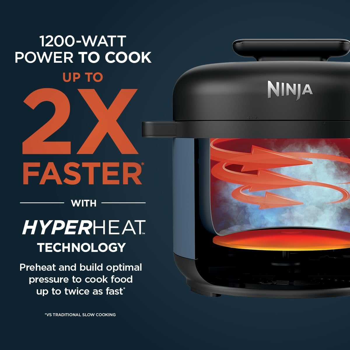 Hyperheat 9-In-1 6.5-Qt Pressure Cooker | Steams, Slow Cooks, Sears, Sautés, Sous Vide, Yogurt & More | with Simpliserve Pot | Powerful 1200-Watt | Blue Macaron | PC201