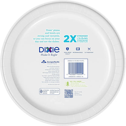 Large Paper Plates, 10 Inch, 150 Count, 2X Stronger*, Microwave-Safe, Soak-Proof, Cut Resistant, Disposable Plates for Everyday Breakfast, Lunch, & Dinner Meals