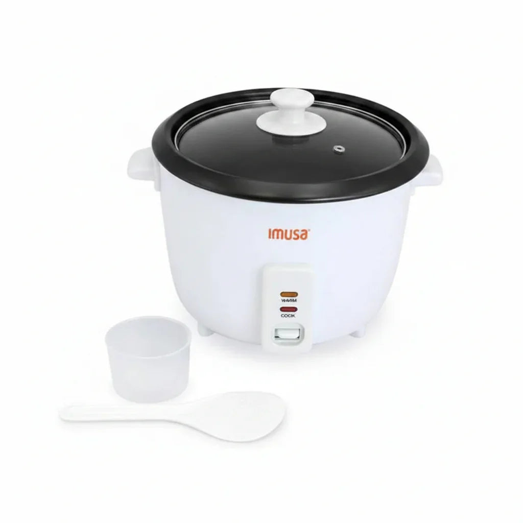 USA GAU-00012 Electric Nonstick Rice Cooker 5-Cup (Uncooked) 10-Cup (Cooked), White
