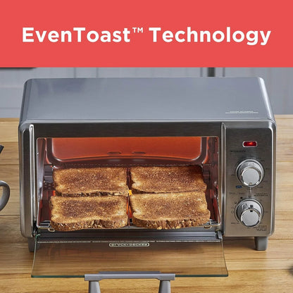 Crisp 'N Bake Air Fry Countertop Convection Toaster Oven, Medium Capacity, 4-Slice, 5-In-1, Fits 9” Pizza, 30-Min Timer, Bake, Broil, Air Fry, Toast, Keep Warm, Stainless Steel