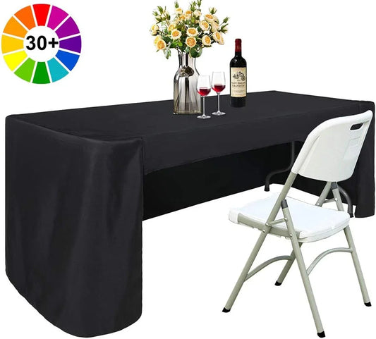 6 FT Rectangle Tablecloth Table Cover for Rectangular Tables Washable Polyester Banquet Buffet Parties Holiday Dinner Wedding Meeting Black