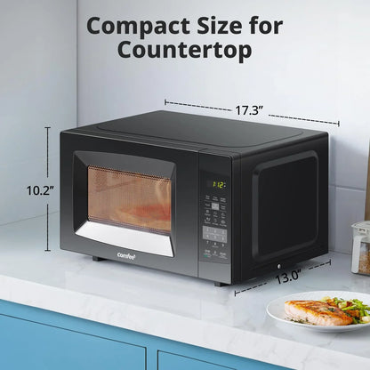 EM720CPL-PMB Countertop Microwave Oven with Sound On/Off, ECO Mode and Easy One-Touch Buttons, 0.7Cu.Ft, 700W, Black