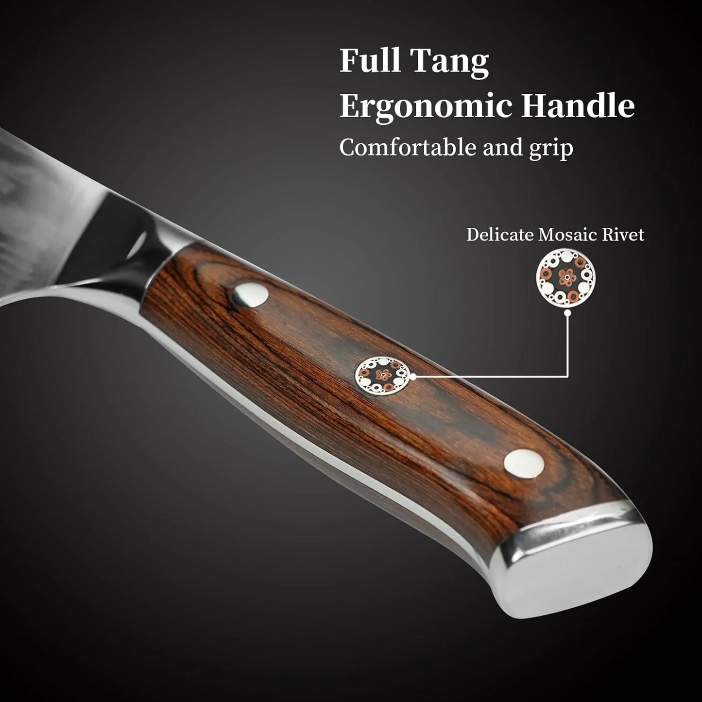 7 Inch Cleaver Knife - VG-10 Damascus Steel Professional Meat Cleaver & Butcher Knife, Razor Sharp Heavy Duty Chopper with Ergonomic Handle, for Chef & Home Kitchen