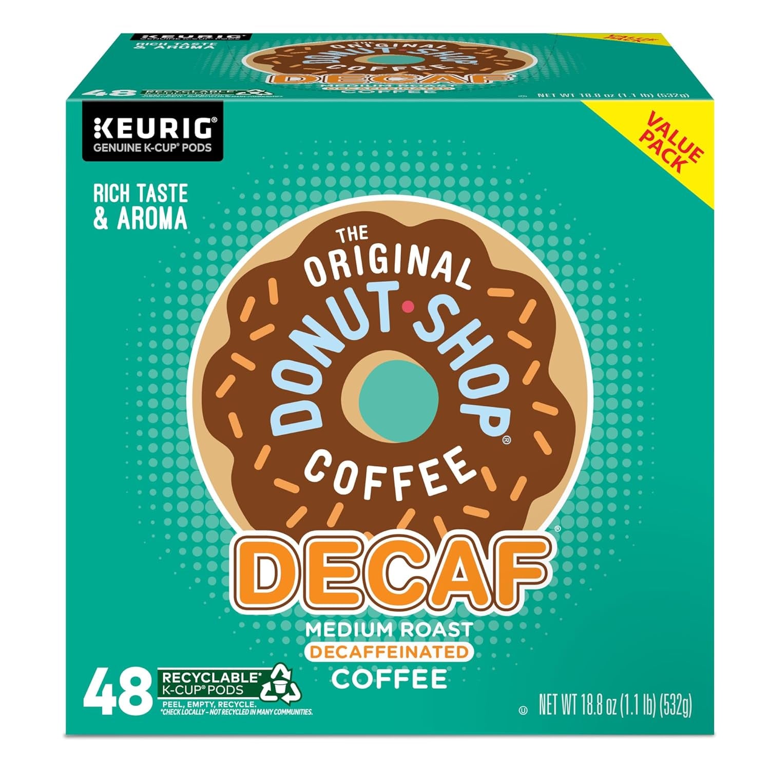 Decaf Keurig Single-Serve K-Cup Pods, Medium Roast Coffee, 48 Count