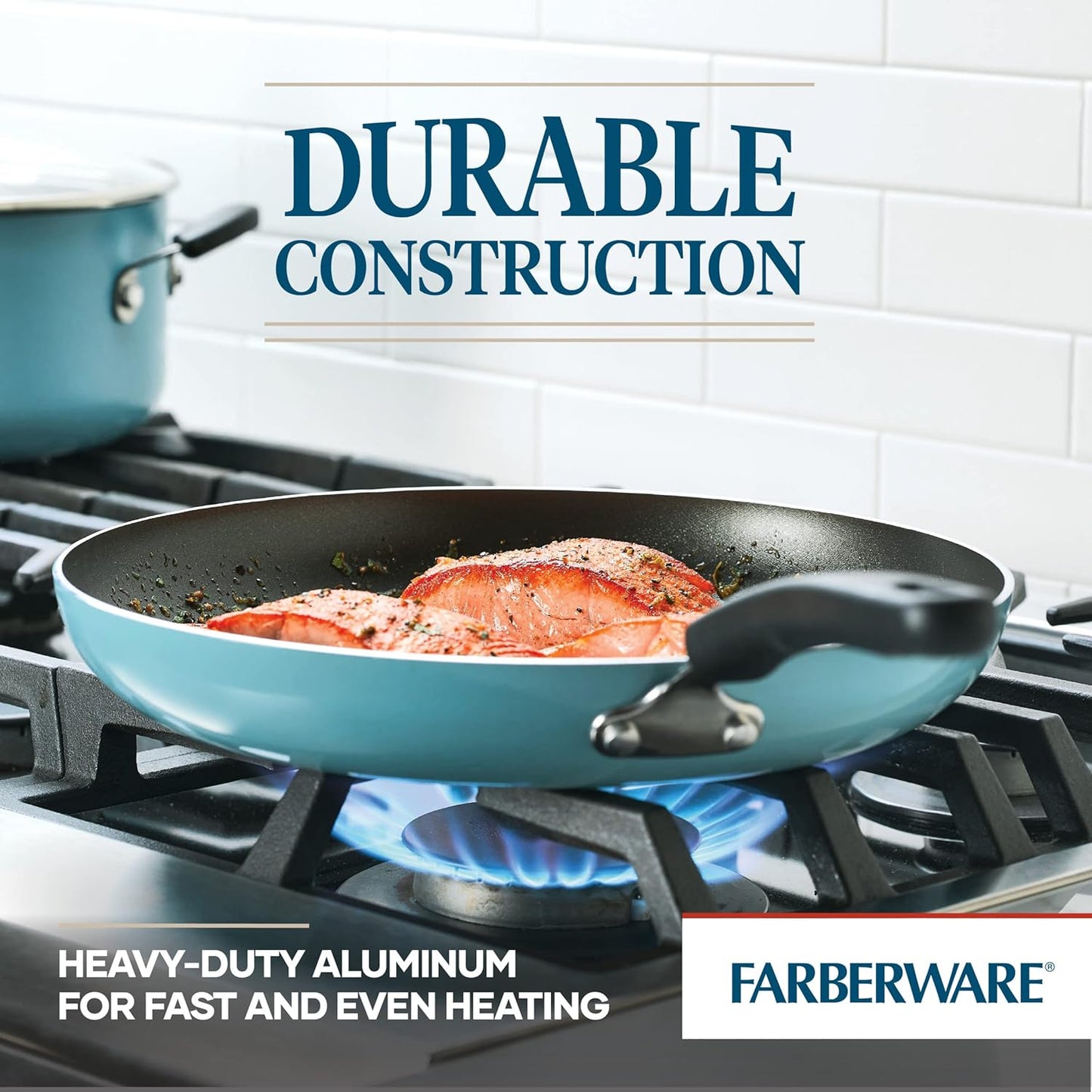 Cookstart Diamondmax Nonstick Frying Pan/Skillet, Dishwasher Safe, 12 Inch - Aqua