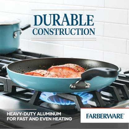 Cookstart Diamondmax Nonstick Frying Pan/Skillet, Dishwasher Safe, 12 Inch - Aqua