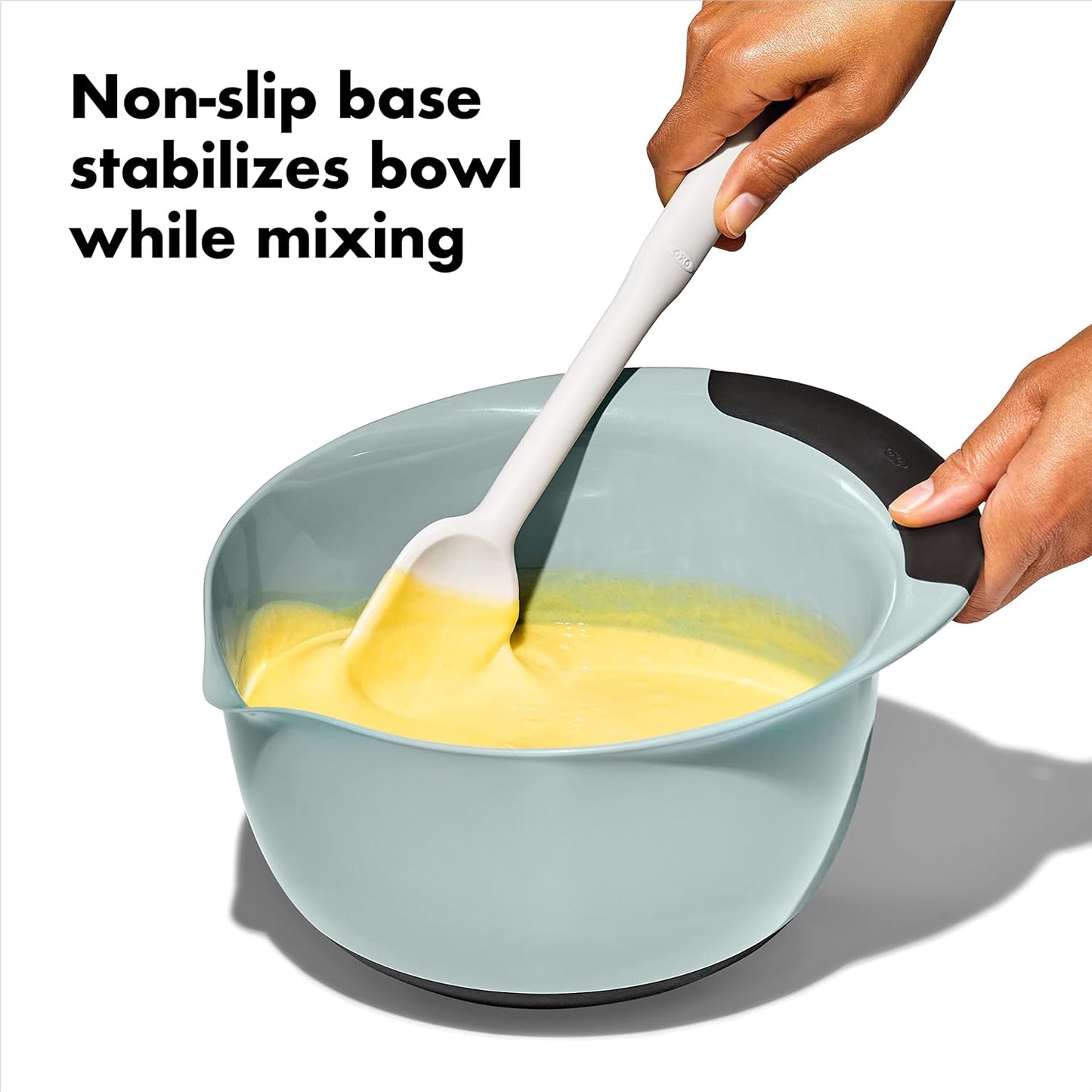 Good Grips 3-Piece Plastic Mixing Bowl Set - Cadet Blue, Tower Gray, Jade, Small, Medium, Large