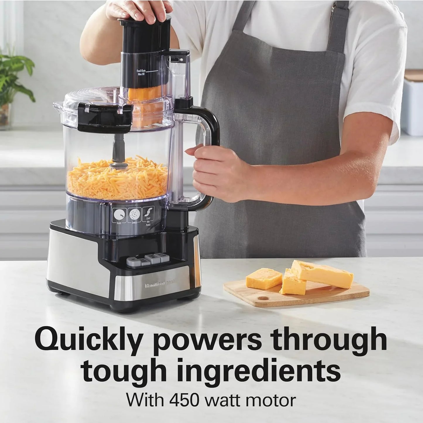 Stack & Snap Food Processor and Vegetable Chopper, BPA Free, Stainless Steel Blades, 12 Cup Bowl, 2-Speed 450 Watt Motor, Black (70725A)