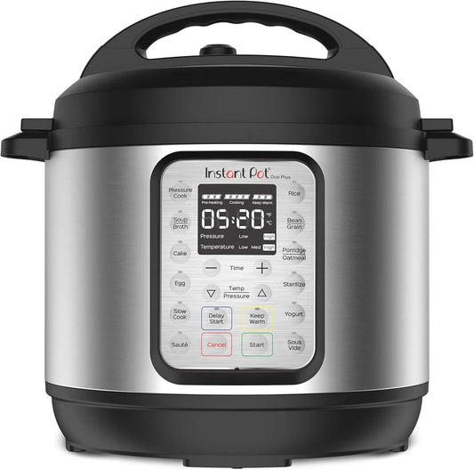 Duo plus 9-In-1 Multicooker, Pressure Cooker, Slow Cook, Rice Maker, Steamer, Sauté, Yogurt, Warmer & Sterilizer, Includes App with over 800 Recipes, Stainless Steel, 6 Quarts