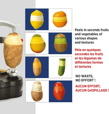 Rotato Express Electric Peeler - 2 Spare Blades - Safe & Easy to Use - Effortlessly Peels Vegetables and Fruit