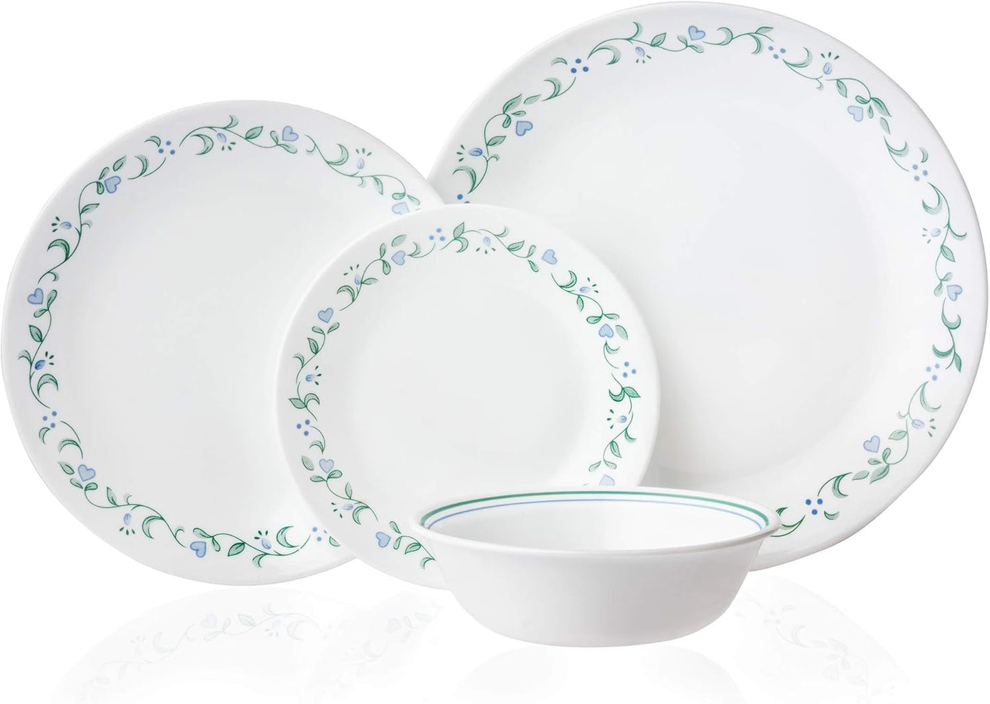 Vitrelle 10.25" Dinner Plates Set, Triple Layer Glass and Chip Resistant, Lightweight round Plates, 8-Piece Country Cottage