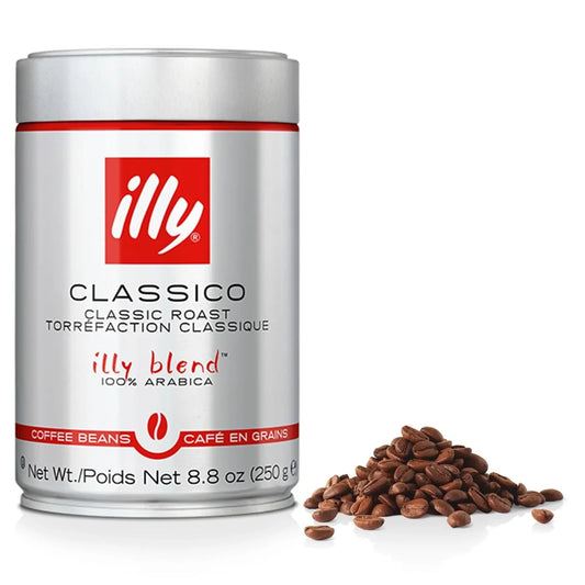 Classico Whole Bean Coffee, Medium Roast, Classic Roast with Notes of Caramel, Orange Blossom and Jasmine, 100% Arabica Coffee, No Preservatives, 8.8 Ounce Can (Pack of 1)