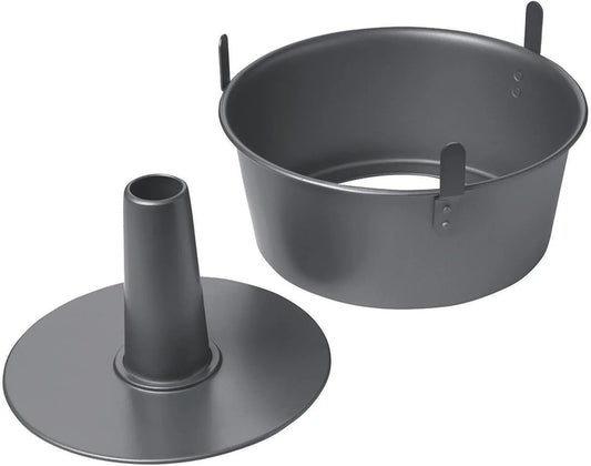 Angel Food Cake Pan with Cooling Feet, 2-Piece Nonstick Tube Pan, 9.5 Inch Carbon Steel, Perfect for Pound and Sponge Cakes