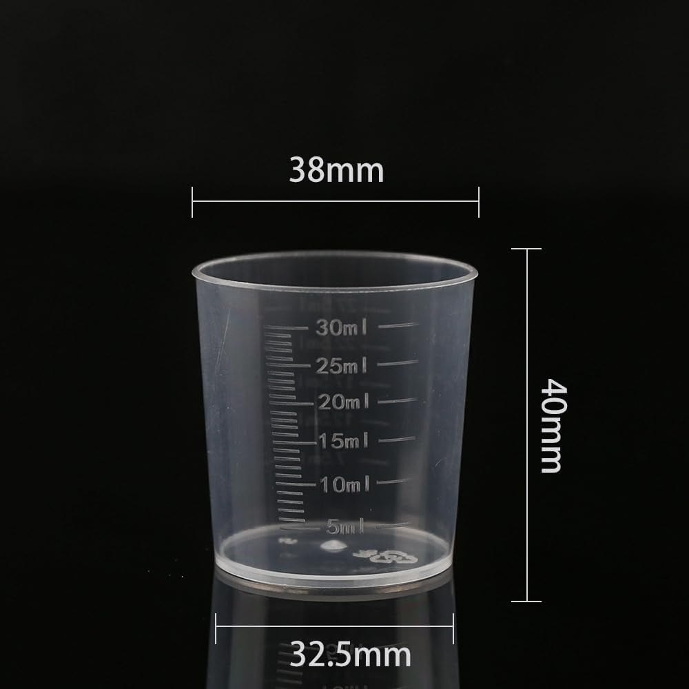 10Pcs 30Ml Plastic Liquid Measuring Cups Transparent Clear Plastic Graduated Kitchen Cooking Medicine Measure Tool