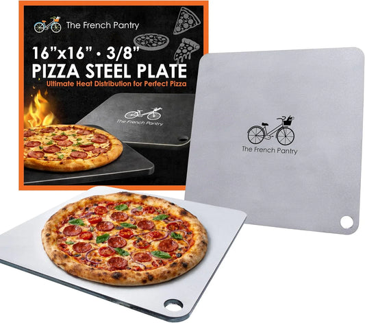 16" X 16" Pizza Steel, 3/8" Deluxe Thickness Baking Steel for Homemade Pizza and More, Multipurpose Cooking Steel for Ovens and Grills, Made in USA