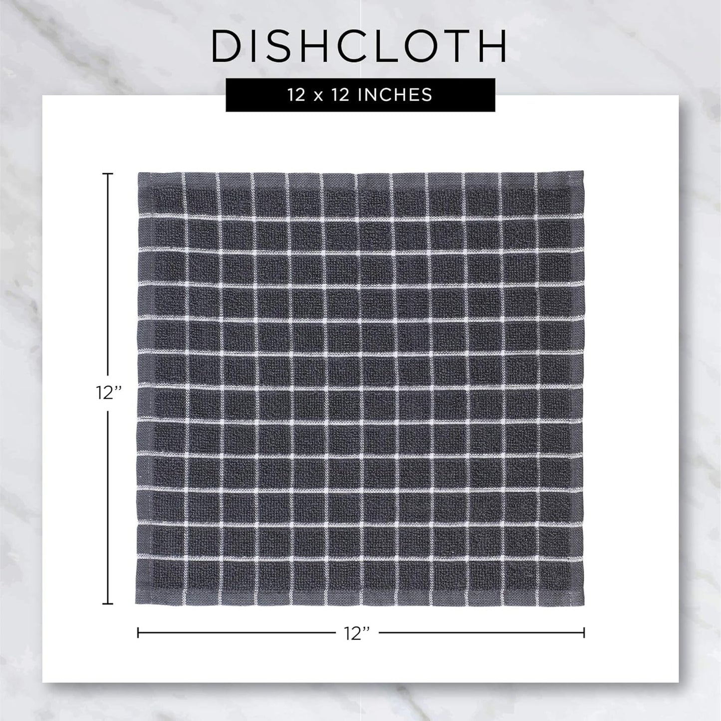 Everyday Kitchen Collection Assorted Dishcloth Set, 12X12, Antique Green, 5 Count