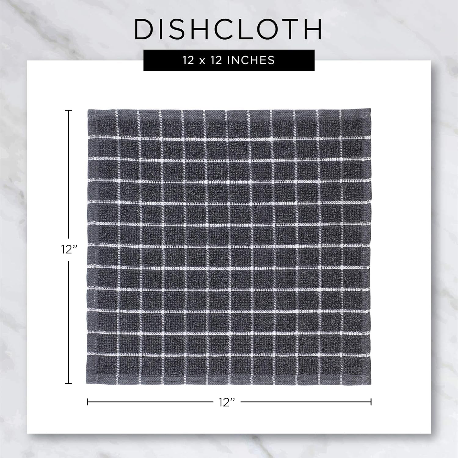 Everyday Kitchen Collection Assorted Dishcloth Set, 12X12, Antique Green, 5 Count