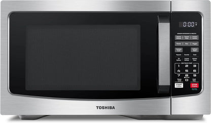 EM131A5C-SS Countertop Microwave Ovens 1.2 Cu Ft with 12.4" Removable Turntable Smart Humidity Sensor, 12 Auto Menus Mute Function ECO Mode Easy Clean Interior, 1000W, Silver