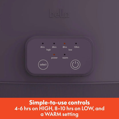 6.0 Qt Programmable Slow Cooker, Ceramic Nonstick Coating, Adjustable Temperature & Cooking Times, Dishwasher Safe Stoneware Pot & Tempered Glass Lid, Tangle Free Cord Wrap, Plum