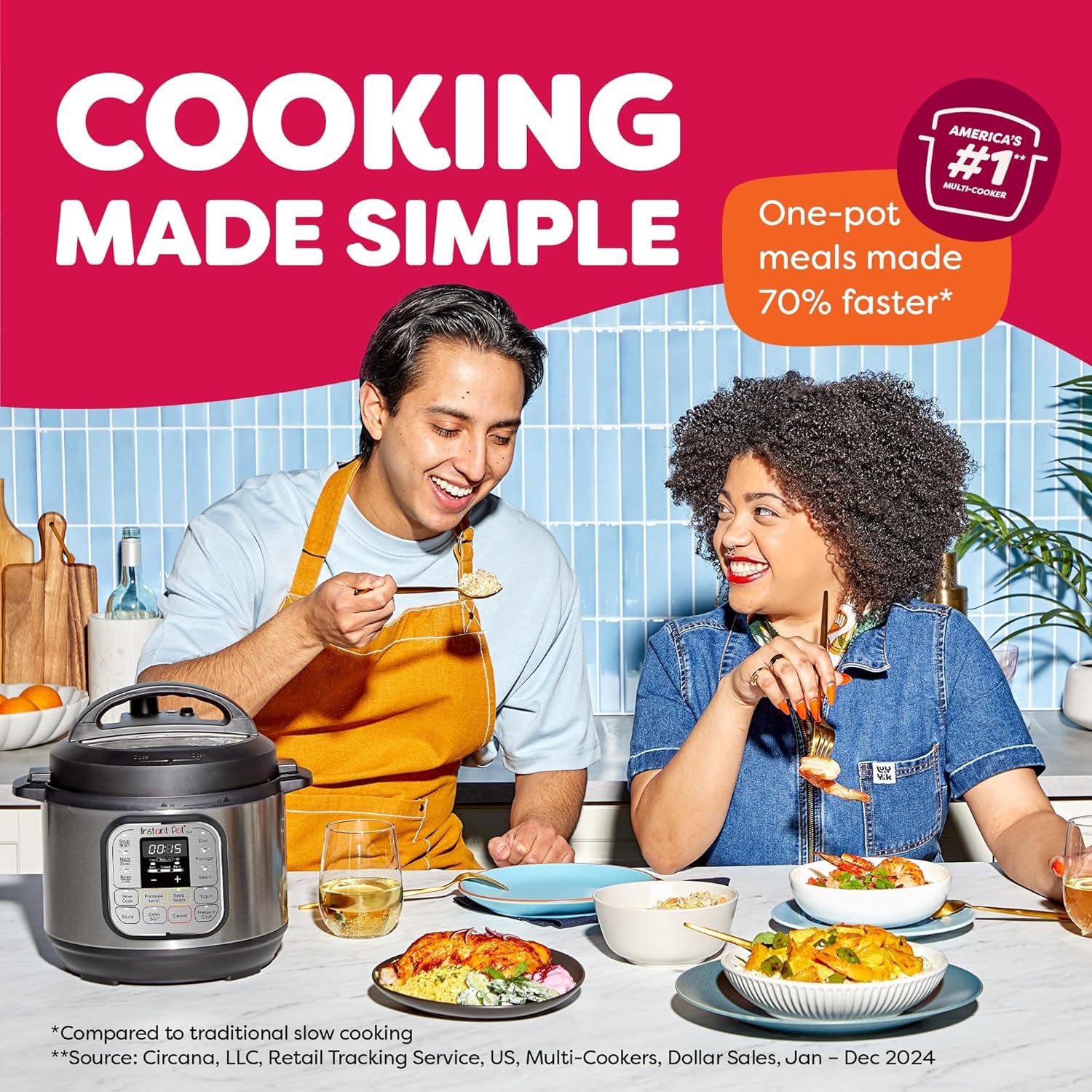 Duo 7-In-1 Mini Electric Pressure Cooker, Slow Rice Cooker, Steamer, Sauté, Yogurt Maker, Warmer & Sterilizer, Includes Free App with over 1900 Recipes, Stainless Steel, 3 Quart