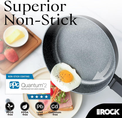 SOHO 11-Inch Non Stick Frying Pan – Nothing Sticks, Never Warps, Lasts Longer, Healthy Skillet with Heat-Resistant Handle, PFOA Free, Oven & Dishwasher Safe, Black