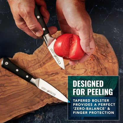 Paring Knife Set – 4" Fruit and 3" Peeling Knives – Small Knife with Razor Sharp Blade – High Carbon German Steel, Full Tang & Ergonomic Handle Design – Artisan Series