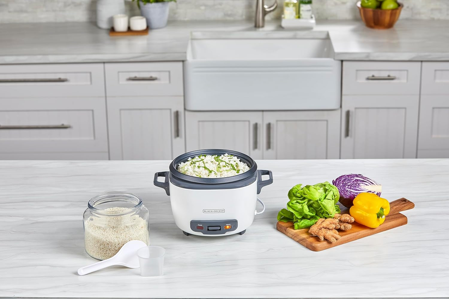 16-Cup Rice Cooker, RC516, 8-Cup Uncooked Rice, Steaming Basket, Removable Non-Stick Bowl, One Touch